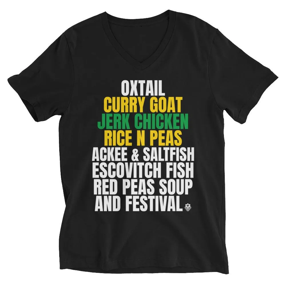 A Taste of the Caribbean - Jamaican Food Unisex V-Neck T-Shirt