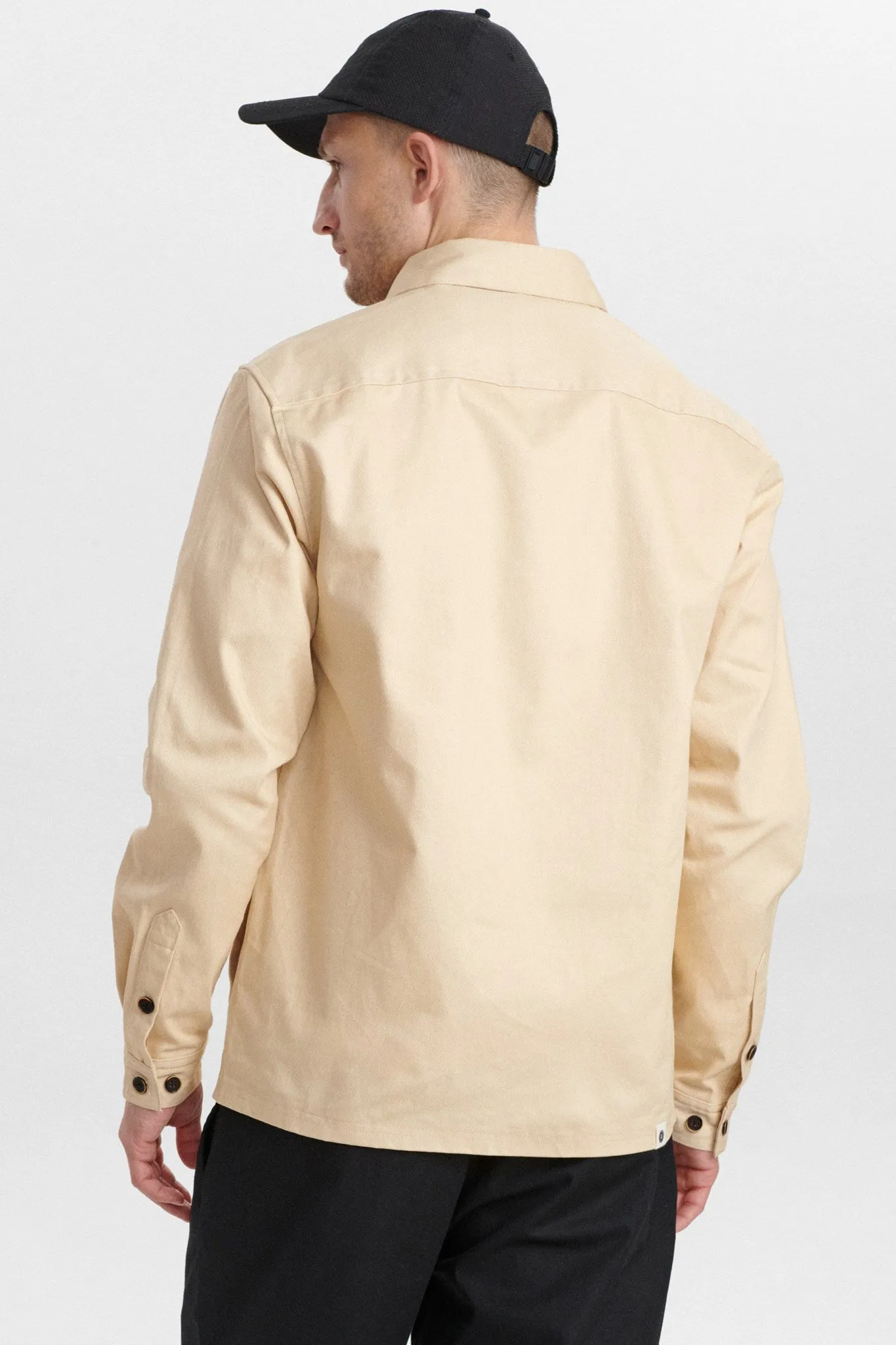AKOSCAR TWIL BLOCK OVERSHIRT - Brown Rice