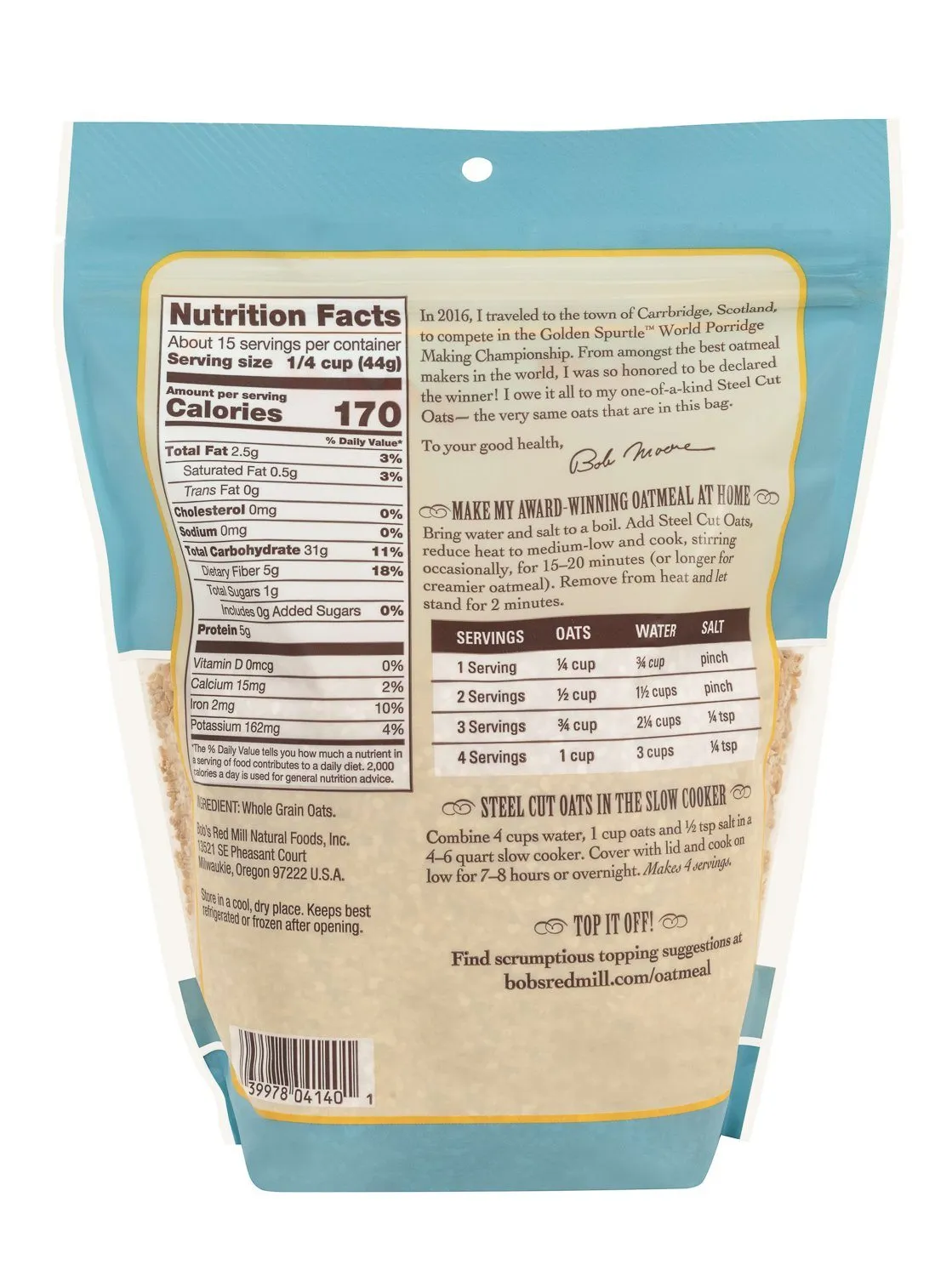 Bob's Red Mill Steel Cut Oats