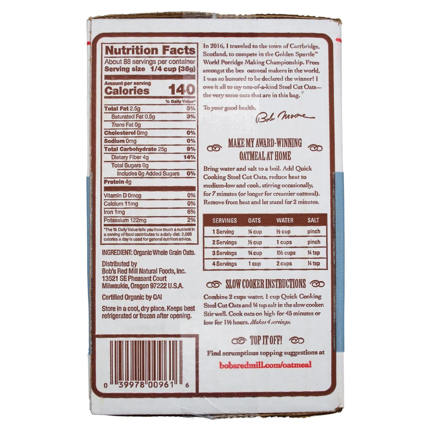 Bob's Red Mill Steel Cut Oats
