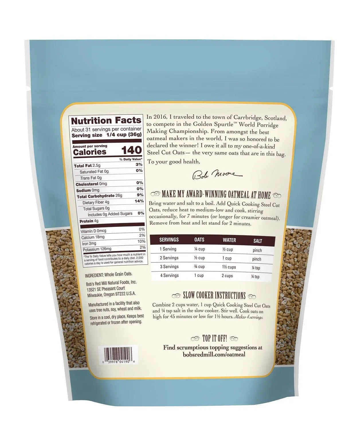 Bob's Red Mill Steel Cut Oats