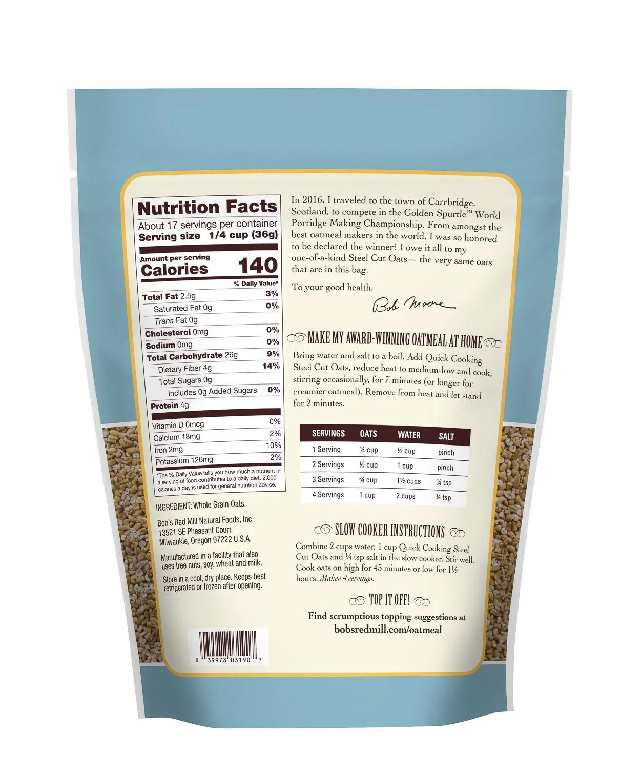 Bob's Red Mill Steel Cut Oats