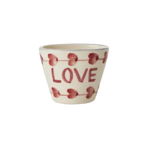 Ceramic Oval Espresso Cup with Hand Painted Love - 2.4 oz