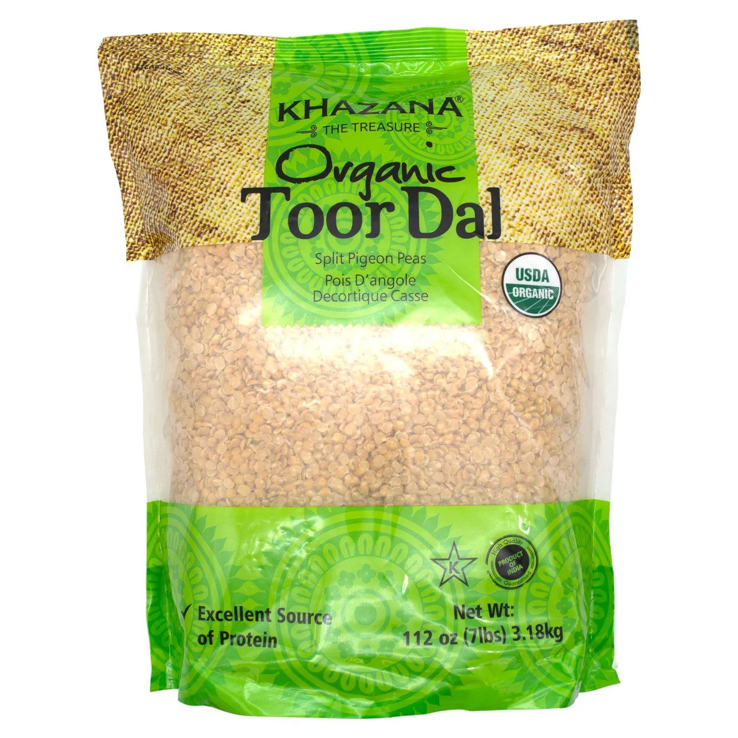 Khazana Organic Toor Dal Split Pigeon Peas